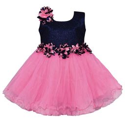 Wish Karo Girls Sleeveless Corsage Net Fit & Flare Dress-image-85