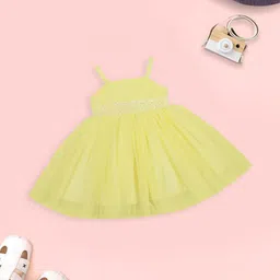 MeeMee Girls Shoulder Straps Sequinned Fit & Flare Dress-image-59