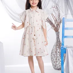 Peppermint Girls Floral Embroidered Fit & Flare Dress With Belt-picture-18