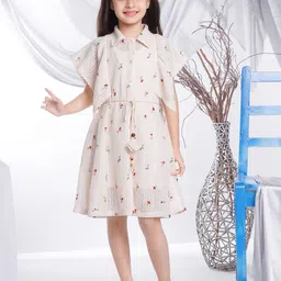 Peppermint Girls Floral Printed Flared Sleeves Fit & Flare Dress-picture-47