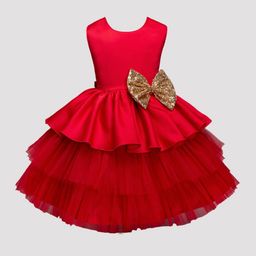 The Magic Wand Infants Girls Bow Detail Layered Fit & Flare Dress-47
