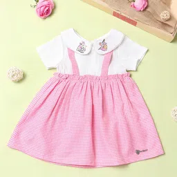 Nauti Nati Girls Polka Dot Printed Embroidered Peter Pan Collar Fit & Flare Dress-26