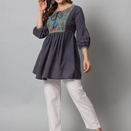 Anouk Puff Sleeve Fit & Flare Dress-image-85
