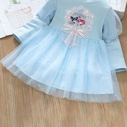 YK Girls Flared Sleeve Fit & Flare Dress-image-18