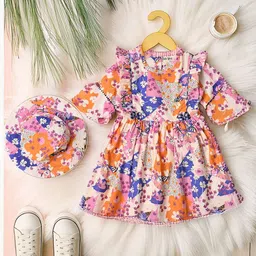 Bella Moda Floral Print Bell Sleeve Fit & Flare Dress-image-14