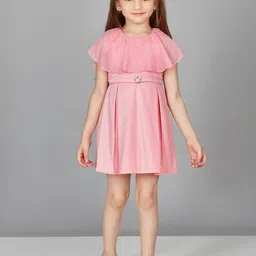 Peppermint Girls Embellished Cape Sleeve Fit & Flare Dress-image-65