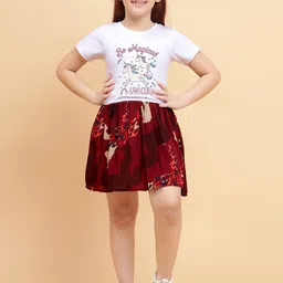YK Girls Graphic Printed Cotton Fit & Flare Dress-picture-44