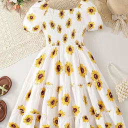 BAESD Floral Print Cotton Fit & Flare Dress-image-80