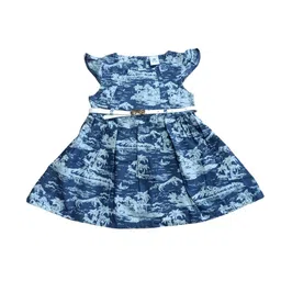 BAESD Girls Floral Print Round Neck Fit & Flare Dress-58