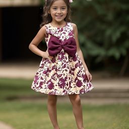 A.T.U.N. Girls Floral Printed Pam Bow Fit & Flare Dress-image-61