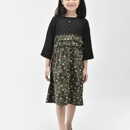 Eavan Floral Printed Cotton Fit & Flare Dress-image-96