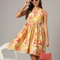 FABRIC FITOOR Floral Print Fit & Flare Dress-picture-12