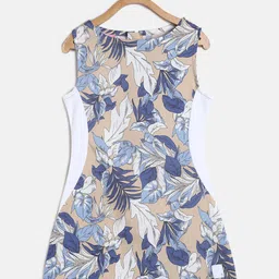 TALES & STORIES Girls Floral Print Pure Cotton Fit & Flare Dress-picture-4