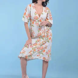 Crimsoune Club Floral Print Fit & Flare Dress-image-71