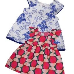 Creative Kids Girls Pack Of 3 Floral Print Round Neck Fit & Flare Dresses-picture-56