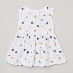 The Boo Boo Club Girls Printed Sustainable Fit & Flare Organic Cotton Dress-31