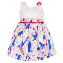 Wish Karo Floral Printed Sleeveless Fit & Flare Cotton Dress-image-85