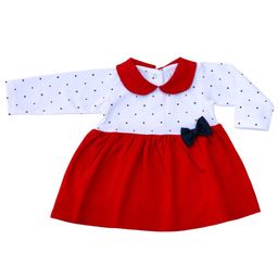 Dear Little  Girls Polka Dot Printed Peter Pan Collar Cotton Fit & Flare Dress-image-62