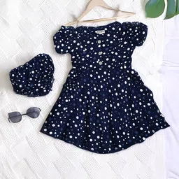 Bella Moda Girls Polka Dot Printed Fit & Flare Dress With Bloomer-image-99