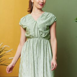 Globus Women V-Neck Fit & Flare Opaque Dress-22