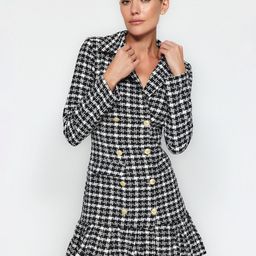 Trendyol Checked Cotton Drop-Waist Mini Dress-image-70