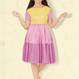 KAARIGARI Colourblocked Fit & Flare Dress-image-36