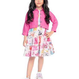 Tiny Baby Girls Floral Printed Linen Fit & Flare Dress-image-57