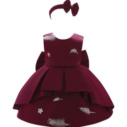 StyleCast Maroon Embellished Fit & Flare Party Dress-picture-13