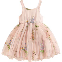 StyleCast Infant Girls Pink Floral Printed Embellished Shoulder Straps Balloon Dress-image-43