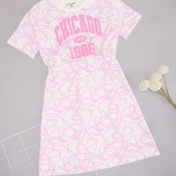 Pantaloons Junior Girls Abstract Printed Pure Cotton Fit & Flare Knee Length Dress-picture-13