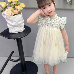 StyleCast x Revolte Cream Coloured & Green Floral Printed Fit & Flare Dress-picture-17