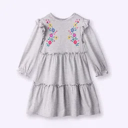 Beebay Girls Floral Embroidered Cotton Fit & Flare Dress-23