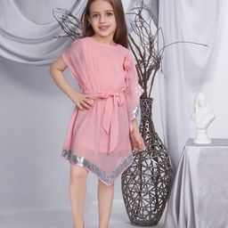 Peppermint Girls Round Neck Fit & Flare Dress-image-93