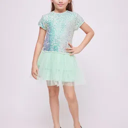 frangipani Girls Sequined Fit & Flare Dress-image-85