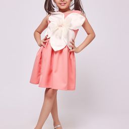 frangipani Girls Round Neck Cotton Fit & Flare Dress-image-78
