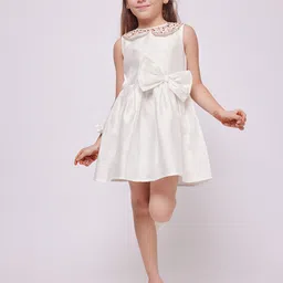 frangipani Girls Peter Pan Collar Sequined Fit & Flare Dress-picture-14