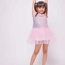 frangipani Girls Sequined Fit & Flare Dress-image-86