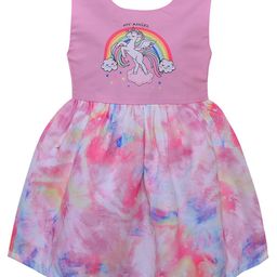 Wish Karo Pink Print Satin Fit & Flare Dress-picture-51