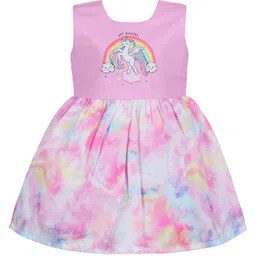 Wish Karo Girls Unicron Print Satin Fit & Flare Dress-picture-50
