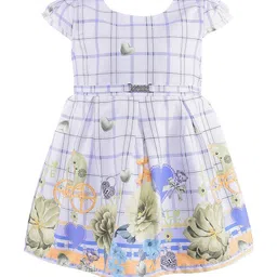 Wish Karo Purple Floral Print Satin Fit & Flare Dress-picture-41