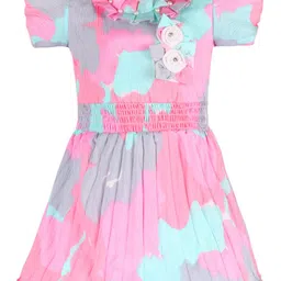Wish Karo Girls Abstract Printed Ruffles Fit & Flare Dress-picture-17