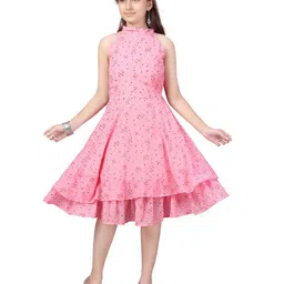 BAESD Floral Printed High Neck Sleeveless Fit & Flare Dress-picture-55