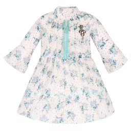 Wish Karo Girls Floral Printed Bell Sleeves Georgette Fit & Flare Dress-picture-41