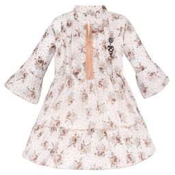 Wish Karo Girls Floral Printed Georgette Fit & Flare Dress-picture-44