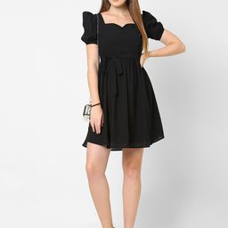 MISH Georgette Puff Sleeve Fit & Flare Dress-image-22