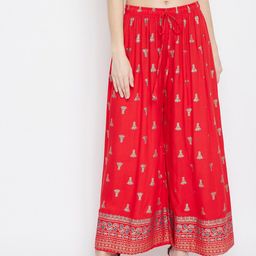 Clora Creation Women Ethnic Motifs Printed Flared Ethnic Palazzos-47