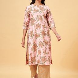 RANGMANCH BY PANTALOONS Floral Printed Straight Kurta-picture-32