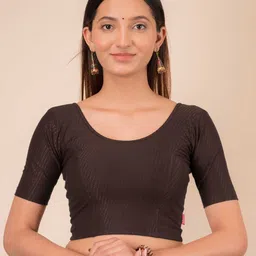 Bindigasm's Advi Self-Design Cotton Stretchable Readymade Saree Blouse-49