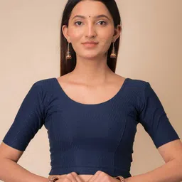 Bindigasm's Advi Self-Design Cotton Stretchable Readymade Saree Blouse-picture-43