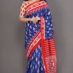 TROPWEAR Pure Cotton Block Print Saree-30